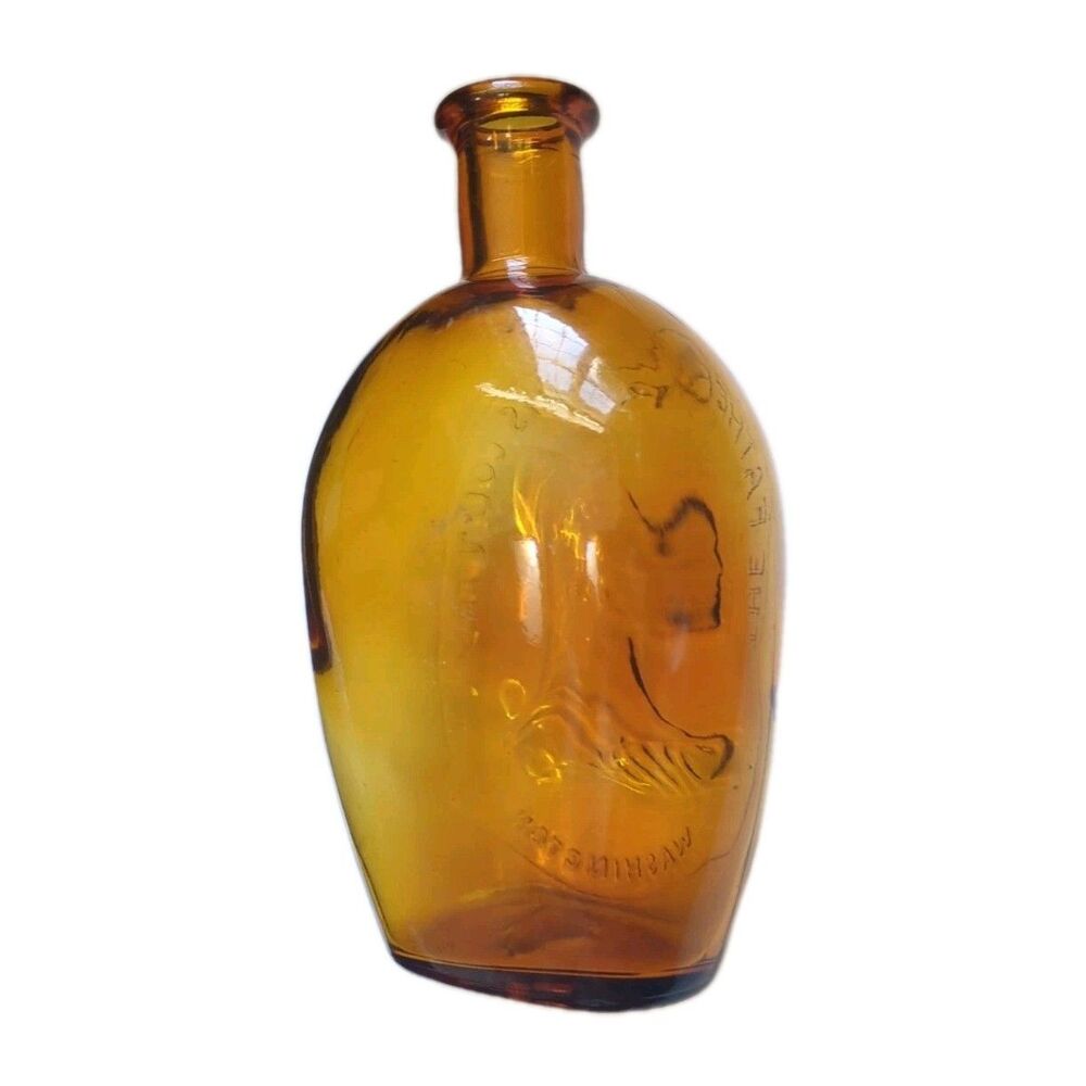 Vintage Bottle Glass Empire Glassworks The Father Of His Country Embossed Flask - Picture 8 of 10
